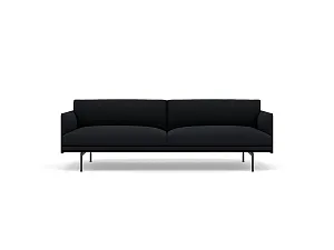Sofa 3-seater OUTLINE - fabric black