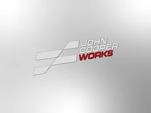 JOHN COOPER WORKS Logo, E1,&nbsp;&nbsp;white & red, unlit