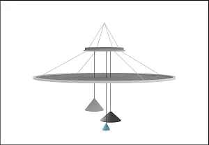 Acoustic ceiling panel for the Customer Consultation stage for 3 lamps
