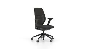 Bürodrehstuhl ACX  light in nero, Untergestell Kunststoff, für Teppichboden.