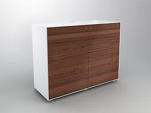 Sideboard H 930 mm with revolving doors and 6 drawers for hanging files Sideboard H 930 mm with revolving doors and 6 drawers for hanging files