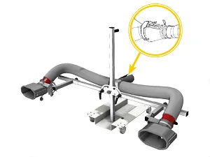 WORKY- Double exhaust trolley with quick connection