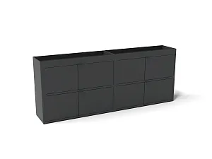 New Order shelf with steel sliding doors Charcoal