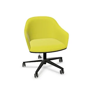 Visitor Chair SOFTSHELL for carpet yellow/pastel green