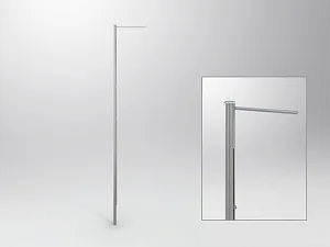 Flag pole with rotating bracket, turnable, aluminium