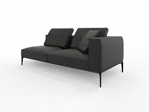 Sofa mit einer Armlehne rechts 2,5-Sitzer JAAN LIVING schwarz