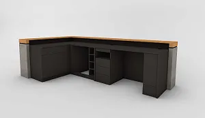 Reception/bar counter 1 workplace (L-shape)