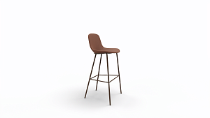 Bar stool high Sheru in leather Trevo cognac