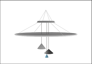 Acoustic ceiling panel for the Customer Consultation stage for 3 lamps