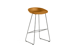Bar Stool high ABOUT A STOOL AAS 39 COGNAC & STAINLESS STEEL