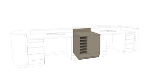 Counter sideboard with a door and paper trays Counter sideboard with a door and paper trays