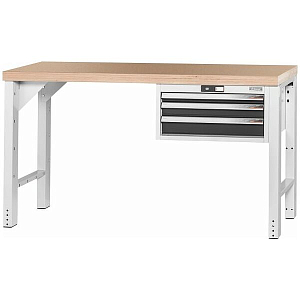 Vario workbench with drawer casing 24G, height 850mm, Beech marine ply worktop 1500/3 mm Vario workbench with drawer casing 24G, height 850mm, Beech marine ply worktop 1500/3 mm
