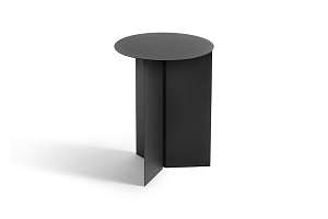 Side table SLIT metal black Ø35cm