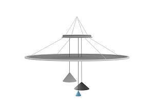 Acoustic ceiling panel for the Customer Consultation stage for 3 lamps