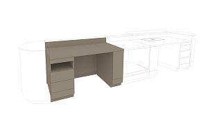 Counter desk workstation 1600mm right Counter desk workstation 1600mm right