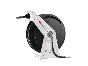 Hose reel open version for compressed air, water and antifreeze