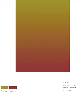 Carpet JAB FLOORING gradient Colour B: 1312/5I rectangular,<br />
3000 x 4000 mm Carpet JAB FLOORING gradient Colour B: 1312/5I rectangular,<br />
3000 x 4000 mm