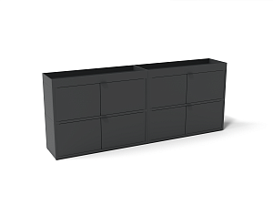 New Order shelf with steel sliding doors Charcoal New Order shelf with steel sliding doors Charcoal