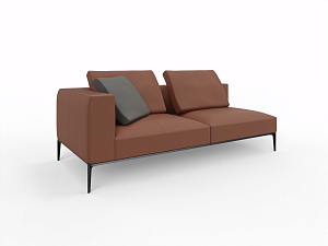 Sofa with one armrest left 2,5 seater JAAN LIVING cognac Sofa with one armrest left 2,5 seater JAAN LIVING cognac