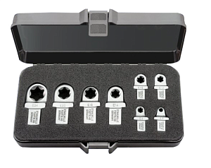 Torx insert kit for torque wrenches<br />
Set of Torx sockets in ABS plastic case Torx insert kit for torque wrenches<br />
Set of Torx sockets in ABS plastic case