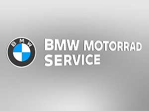 BMW MOTORRAD Lettering "BMW MOTORRAD SERVICE" incl. logo brooch,&nbsp;&nbsp;two-line, white,&nbsp;&nbsp;unlit, E1