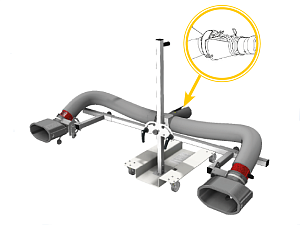 WORKY- Double exhaust trolley with quick connection WORKY- Double exhaust trolley with quick connection