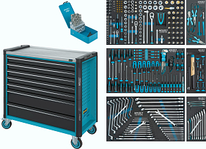 Tool trolley Assistent with 7 drawers, 340 tools