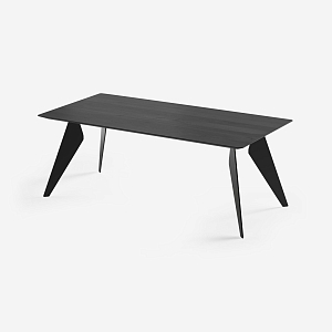 Dining table HOOGLAND 90 x 220 cm black