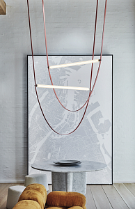 Wireline Double pendant lamp with diffused light Wireline Double pendant lamp with diffused light
