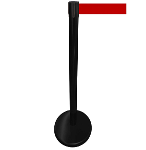 Retractable belt barrier with red belt 50mm