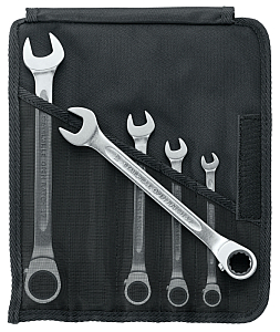 Ratchet combination wrench set OPEN-RATCH 17/5 8 - 19 5pcs