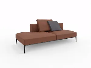 Récamière without armrest 2,5 seater backrest left intended JAAN LIVING cognac Récamière without armrest 2,5 seater backrest left intended JAAN LIVING cognac
