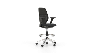 Office swivel Chair ACX- Counter-light nero, Base aluminium, reverse brake castors Office swivel Chair ACX- Counter-light nero, Base aluminium, reverse brake castors