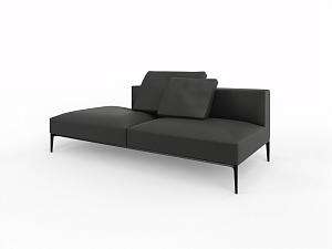 Récamière without armrest 2,5 seater backrest links intended JAAN LIVING black Récamière without armrest 2,5 seater backrest links intended JAAN LIVING black